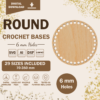 Round crochet basket bases – 29 sizes with 6 mm holes