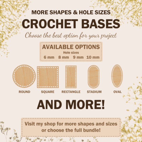 Round Crochet Basket Base – 29 Sizes